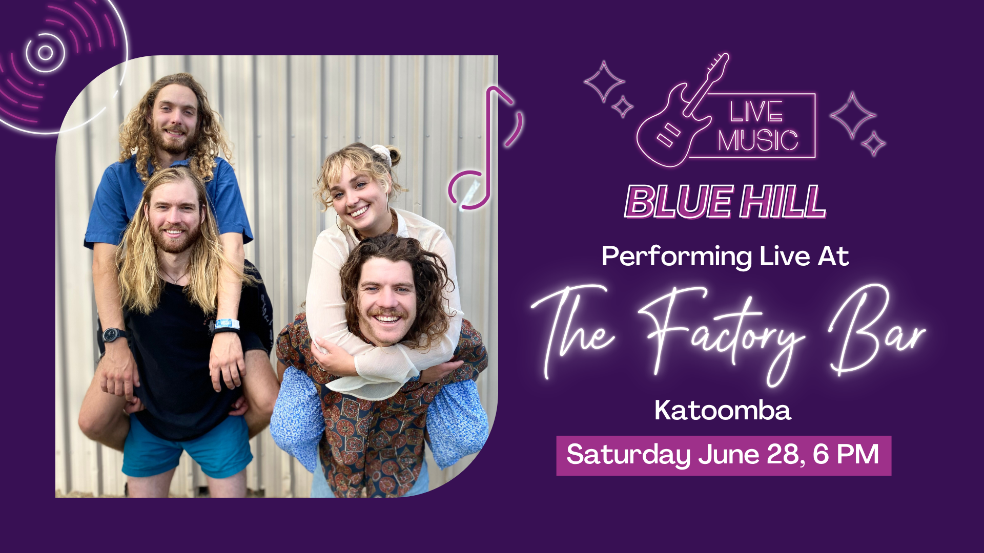 Blue Hill Band performing at The Factory Bar