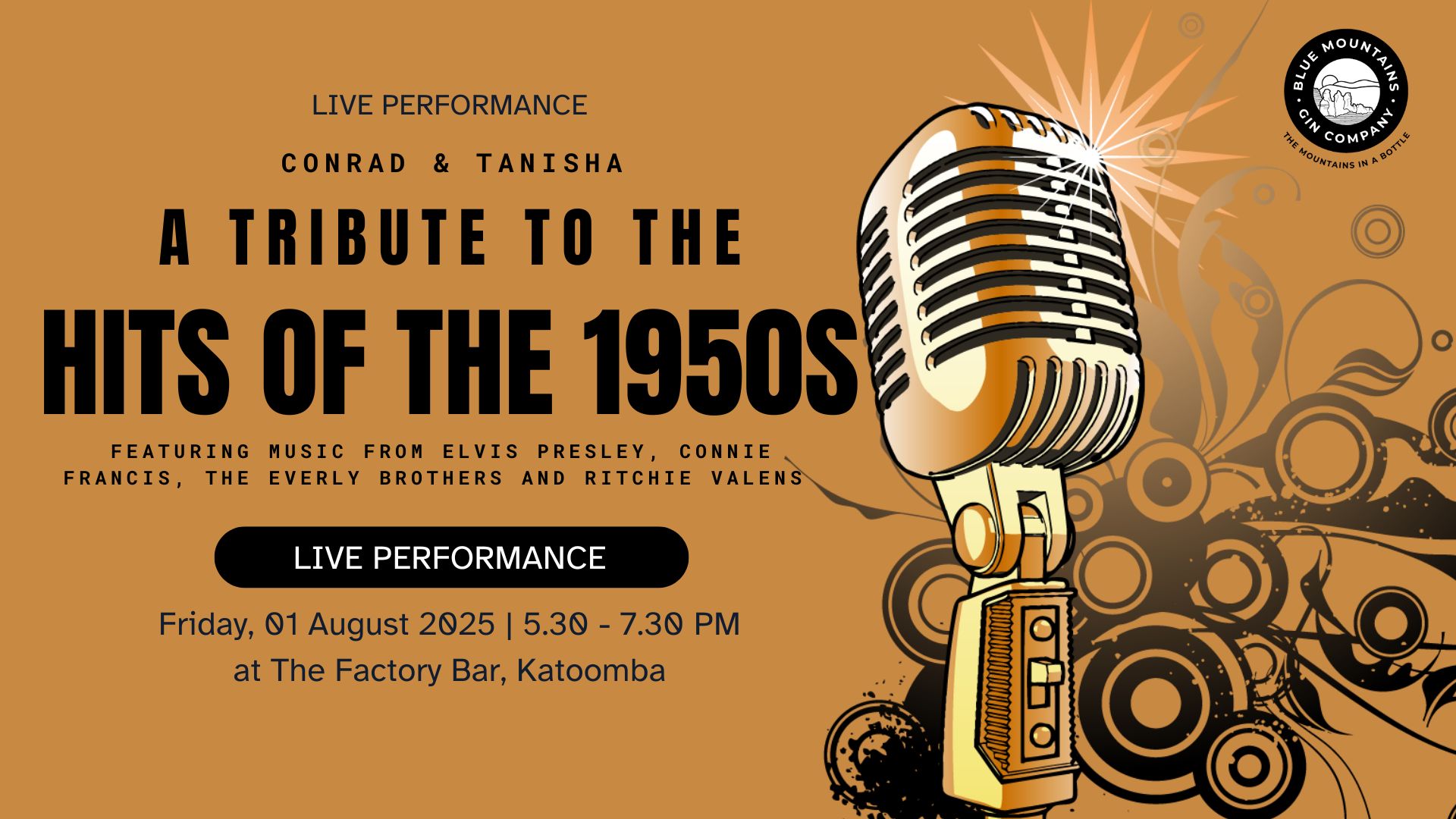 A acoustic tribute to the 1950s - live music at the factory bar in katoomba