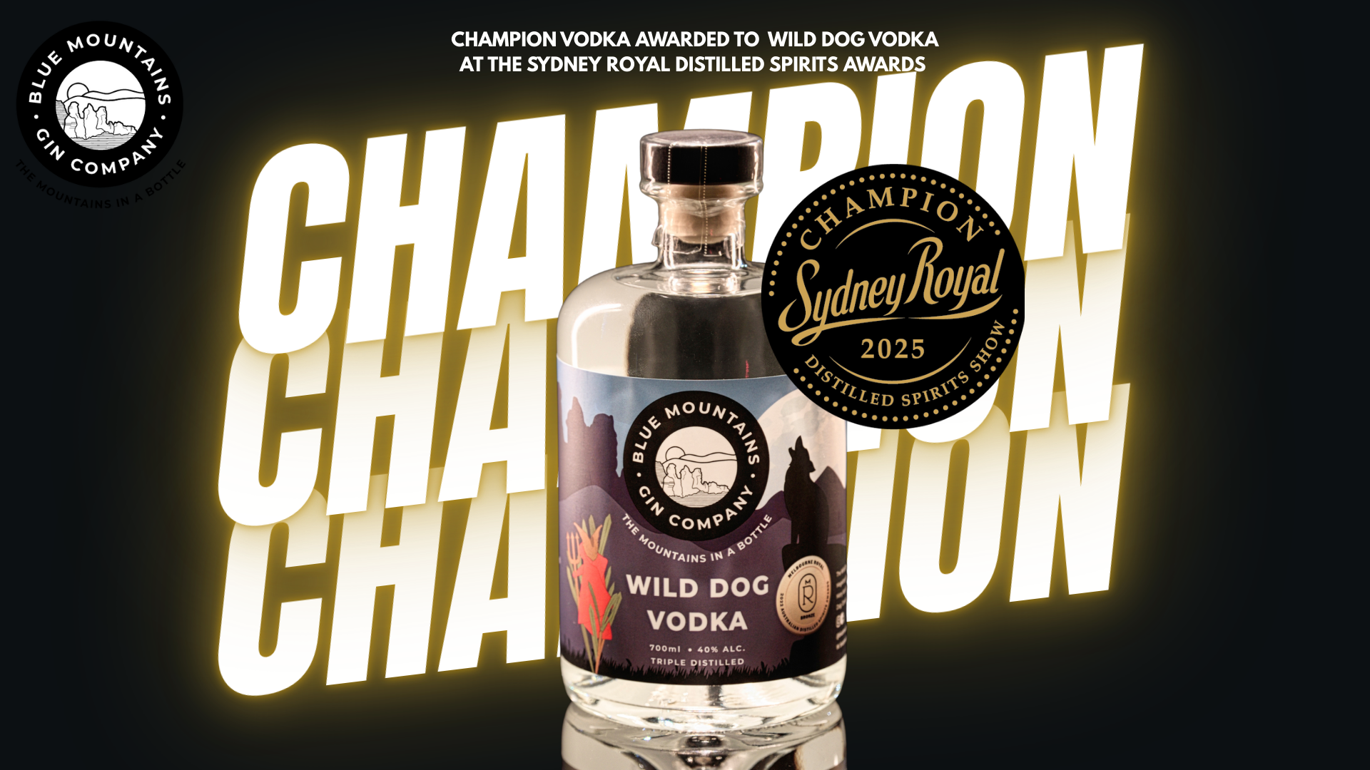 Wild Dog Vodka Crowned Grand Champion at the Sydney Royal Distilled Spirits Awards