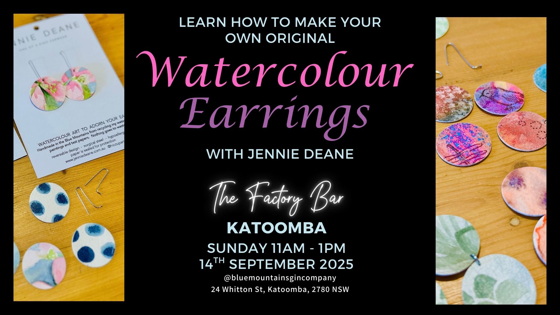 Watercolour earring workshop