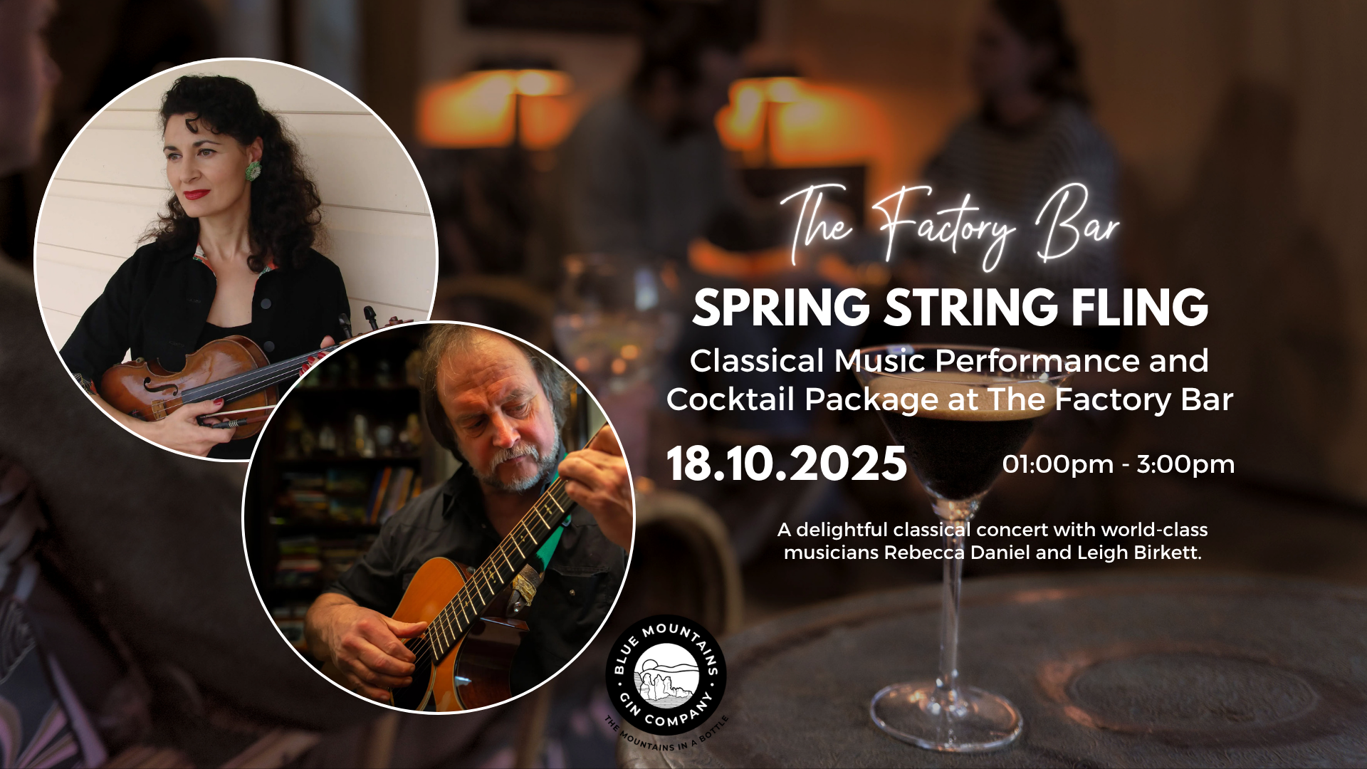 Classical music performance at The Factory Bar in Katoomba