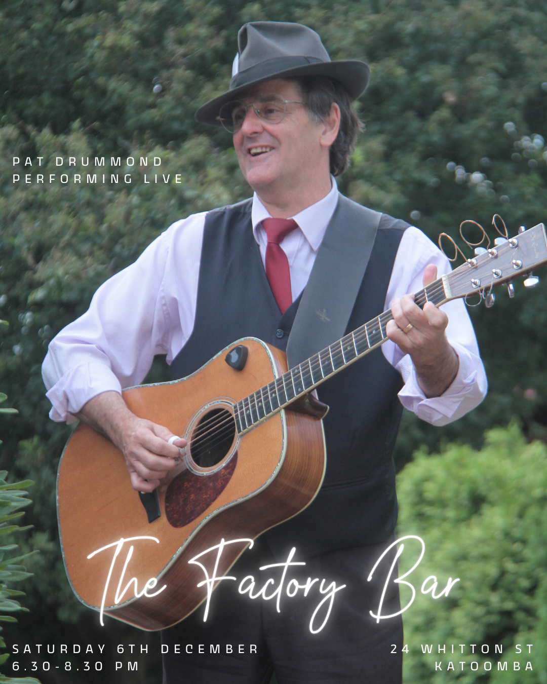 Pat Drummond Performing Live at The Factory Bar Katoomba