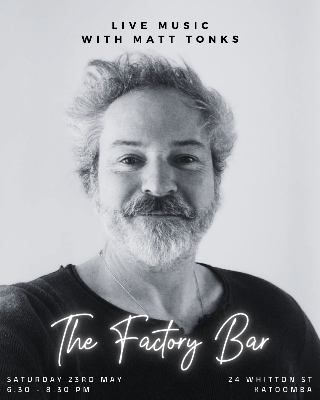 BMGC Social Graphics – Square – 2026-05-18T063456.220 Matt Tonks performing live at The Factory Bar May 2026