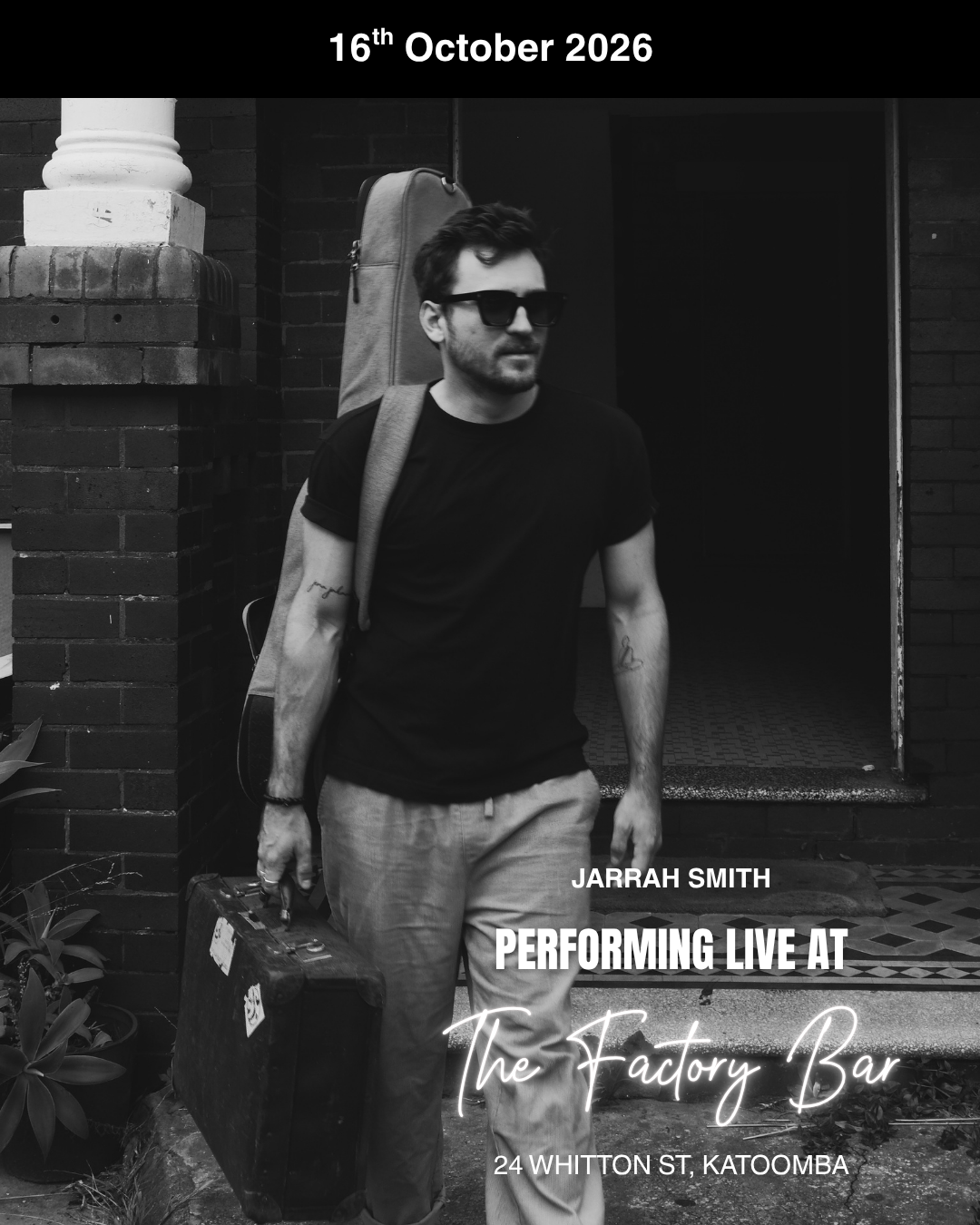 Jarrah Smith performing at The Factory Bar