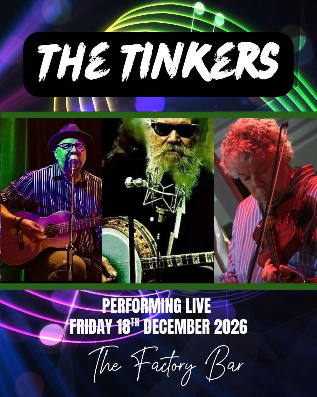 The Tinkers performing live December 2026